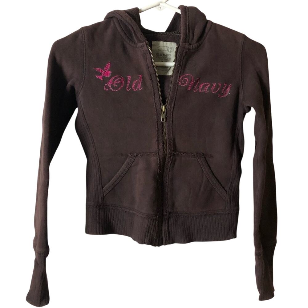 Old Navy Girls Brown  With Old Navy Logo Zip Front Sweatshirt Sz M